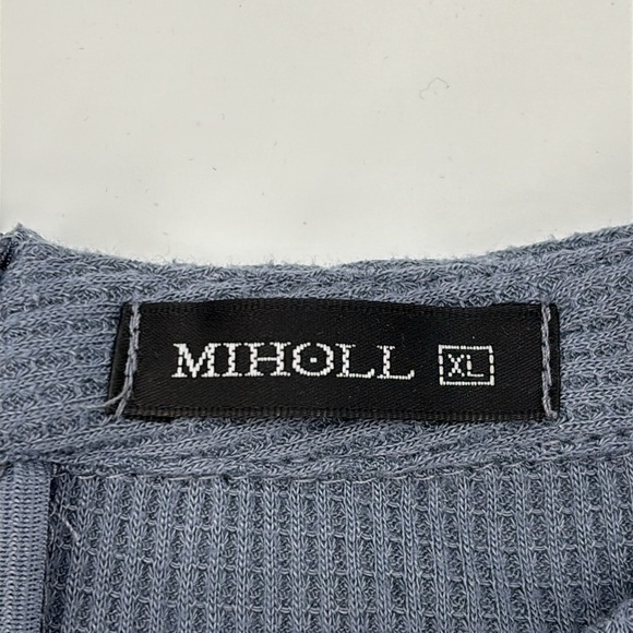 Miholl Blue/Gray Lace Sleeve Top size XL - Picture 4 of 8